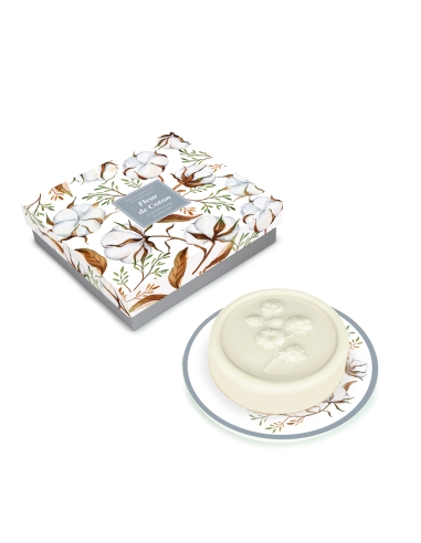 Coffret Porte-savon & Savon Fleur de Coton éliméa