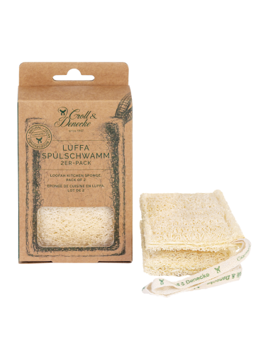 Eponge de cuisine en luffa - lot de 2 éliméa